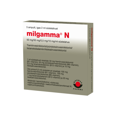 MILGAMMA N SÜSTELAHUS 50MG+50MG+0.5MG+10MG 1ML 2ML N5