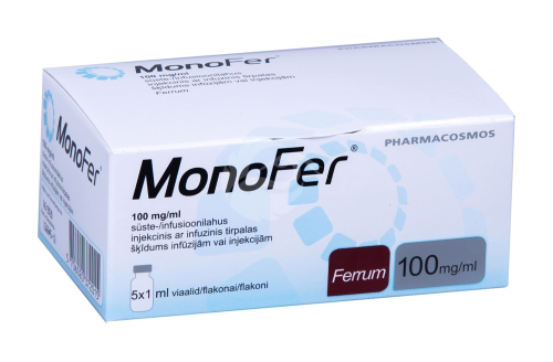 MONOFER SÜSTE-/INFUSIOONILAHUS 100MG 1ML 1ML N5
