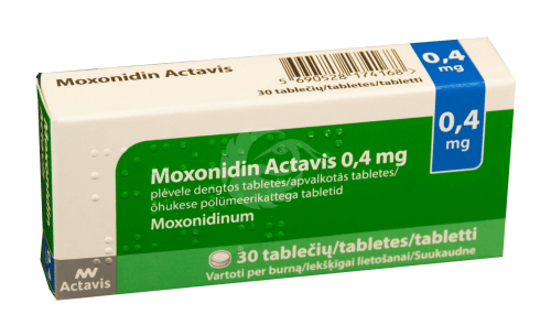 MOXONIDIN ACTAVIS 0.4 MG ÕHUKE POLÜMEERKATTEGA TBL 0.4MG N30