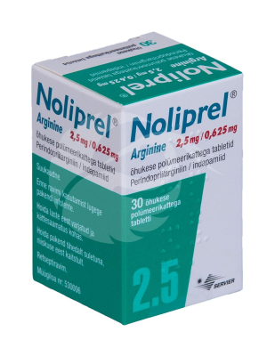 NOLIPREL ARGININE ÕHUKE POLÜMEERKATTEGA TBL 2.5MG+0.625MG N30