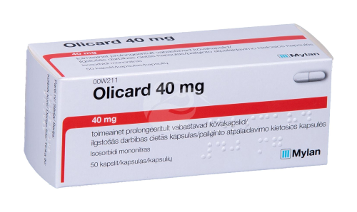 OLICARD 40 MG TOIMEAINET PROLONGEERITULT VABASTAV KÕVAKAPSEL 40MG N50