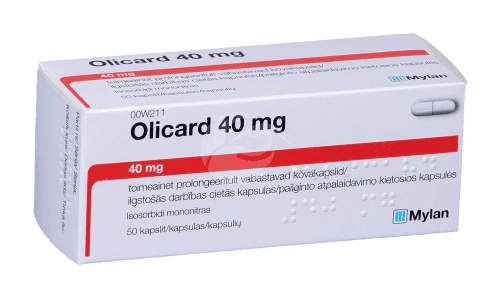 OLICARD 40 MG TOIMEAINET PROLONGEERITULT VABASTAV KÕVAKAPSEL 40MG N50