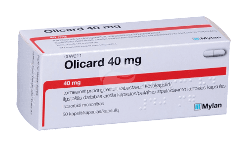 OLICARD 40 MG TOIMEAINET PROLONGEERITULT VABASTAV KÕVAKAPSEL 40MG N50