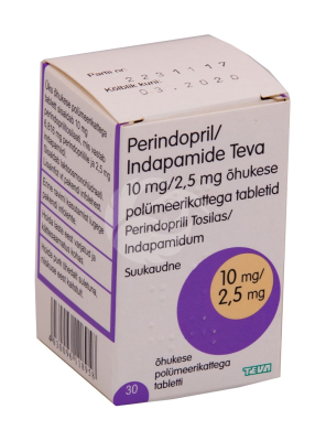 PERINDOPRIL/INDAPAMIDE TEVA ÕHUKE POLÜMEERKATTEGA TBL 10MG+2.5MG N30