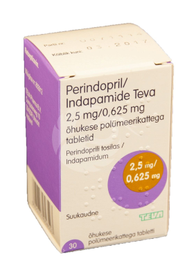 PERINDOPRIL/INDAPAMIDE TEVA ÕHUKE POLÜMEERKATTEGA TBL 2.5MG+0.625MG N30