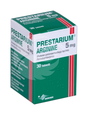 PRESTARIUM ARGININE 5MG ÕHUKE POLÜMEERKATTEGA TBL 5MG N30