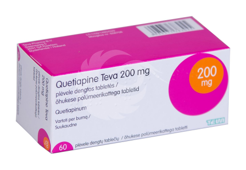 QUETIAPINE TEVA ÕHUKE POLÜMEERKATTEGA TBL 200MG N60