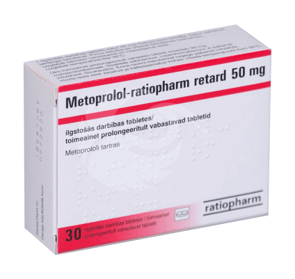 METOPROLOL-RATIOPHARM RETARD 50 MG TOIMEAINET PROLONGEERITULT VABASTAV TBL 50MG N30