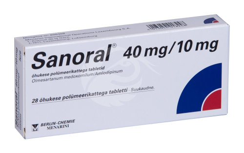 SANORAL ÕHUKE POLÜMEERKATTEGA TBL 40MG+10MG N28