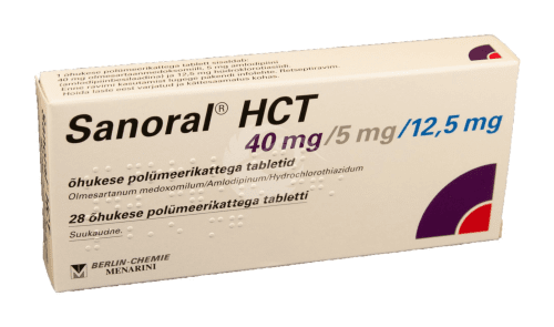SANORAL HCT ÕHUKE POLÜMEERKATTEGA TBL 40MG+5MG+12.5MG N28