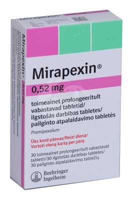 MIRAPEXIN TOIMEAINET PROLONGEERITULT VABASTAV TBL 0.52MG N30