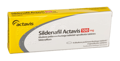 SILDENAFIL ACTAVIS ÕHUKE POLÜMEERKATTEGA TBL 100MG N4