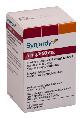 SYNJARDY ÕHUKE POLÜMEERKATTEGA TBL 850MG+5MG N60