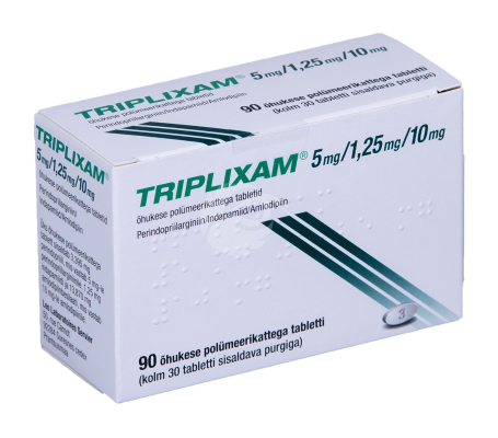 TRIPLIXAM ÕHUKE POLÜMEERKATTEGA TBL 5MG+10MG+1.25MG N90