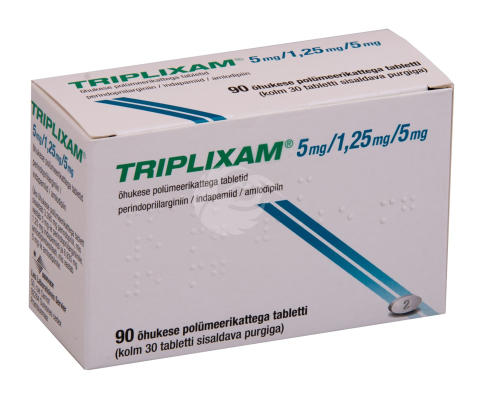 TRIPLIXAM ÕHUKE POLÜMEERKATTEGA TBL 5MG+5MG+1.25MG N90