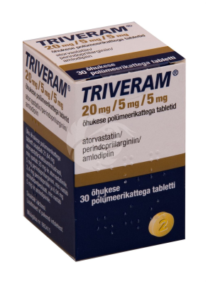 TRIVERAM 20MG/5MG/5MG ÕHUKE POLÜMEERKATTEGA TBL 20MG+5MG+5MG N30