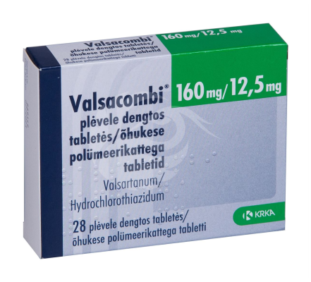 VALSACOMBI ÕHUKE POLÜMEERKATTEGA TBL 160MG+12.5MG N28
