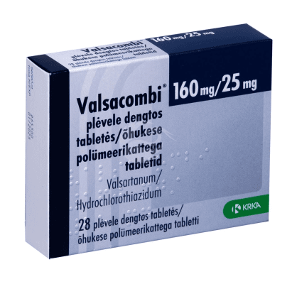 VALSACOMBI ÕHUKE POLÜMEERKATTEGA TBL 160MG+25MG N28
