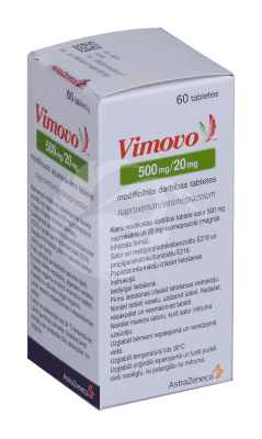 VIMOVO TOIMEAINET MODIFITSEERITULT VABASTAV TBL 500MG+20MG N60