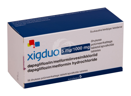 XIGDUO ÕHUKE POLÜMEERKATTEGA TBL 1000MG+5MG N56