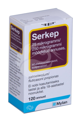 SERKEP INHALATSIOONIAEROSOOLOOLSUSP 25MCG+250MCG 120ANNUST N1