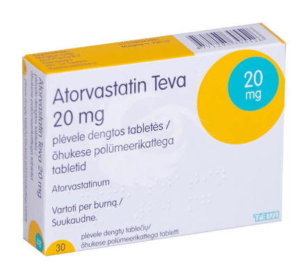 ATORVASTATIN TEVA ÕHUKE POLÜMEERKATTEGA TBL 20MG N30