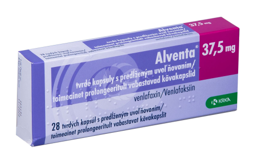 ALVENTA TOIMEAINET PROLONGEERITULT VABASTAV KÕVAKAPSEL 37.5MG N28