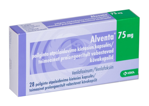 ALVENTA TOIMEAINET PROLONGEERITULT VABASTAV KÕVAKAPSEL 75MG N28
