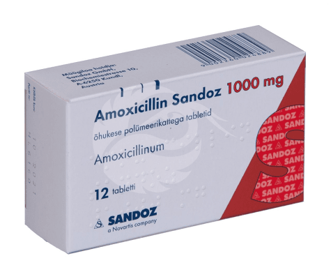 AMOXICILLIN SANDOZ ÕHUKE POLÜMEERKATTEGA TBL 1000MG N12