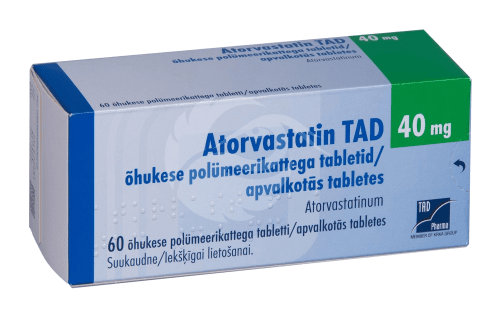 ATORVASTATIN TAD ÕHUKE POLÜMEERKATTEGA TBL 40MG N60