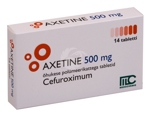 AXETINE ÕHUKE POLÜMEERKATTEGA TBL 500MG N14