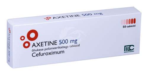 AXETINE ÕHUKE POLÜMEERKATTEGA TBL 500MG N50