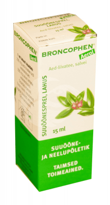 BRONCOPHEN AEROL SUUÕÕNESPREI LAHUS 290MG+290MG 1ML 15ML N1