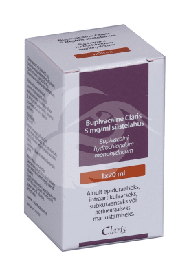 BUPIVACAINE BAXTER SÜSTELAHUS 5MG 1ML 20ML N1