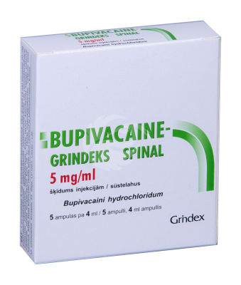 BUPIVACAINE-GRINDEKS SPINAL SÜSTELAHUS 5MG 1ML 4ML N5