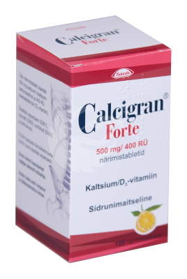 CALCIGRAN FORTE NÄRIMISTABLETT 500MG+400RÜ N120