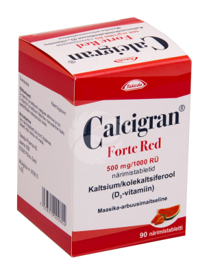 CALCIGRAN FORTE RED NÄRIMISTABLETT 500MG+1000RÜ N90