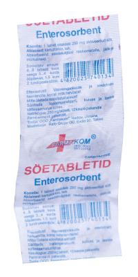 FARMAKOM SÖETABLETID (CARBO ACTIVATUS) 250MG N10