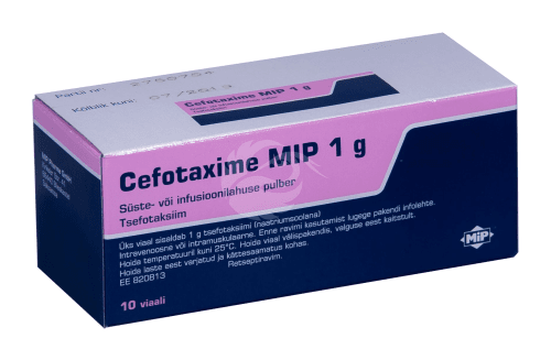 CEFOTAXIME MIP 1G SÜSTE-/INFUSIOONILAHUSE PULBER 1G N10