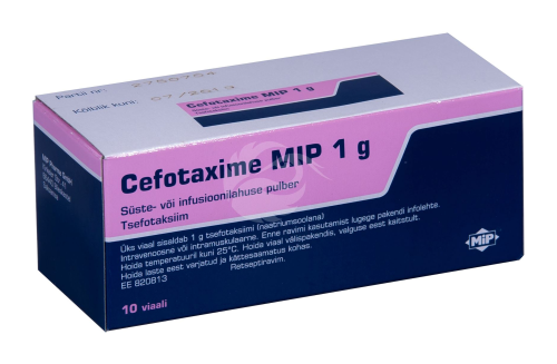 CEFOTAXIME MIP 1G SÜSTE-/INFUSIOONILAHUSE PULBER 1G N10