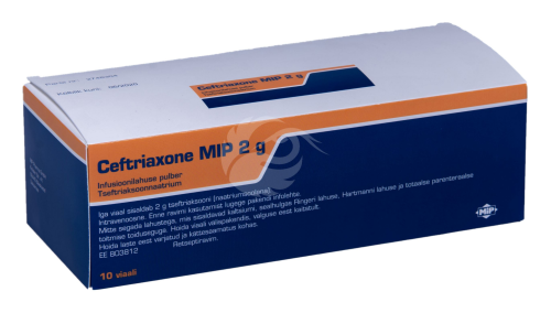 CEFTRIAXONE MIP 2 G INFUSIOONI PULBER 2G N10