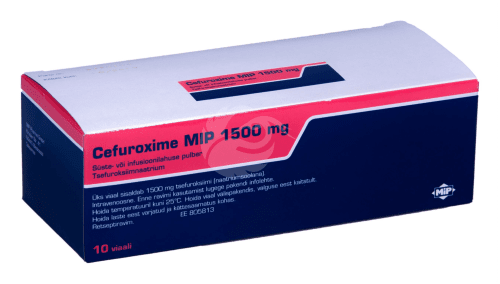 CEFUROXIME MIP 1500 MG SÜSTE-/INFUSIOONILAHUSE PULBER 1500MG N10