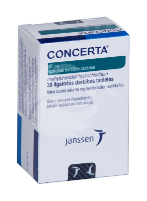 CONCERTA TOIMEAINET PROLONGEERITULT VABASTAV TBL 36MG N30