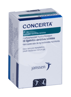 CONCERTA TOIMEAINET PROLONGEERITULT VABASTAV TBL 36MG N30