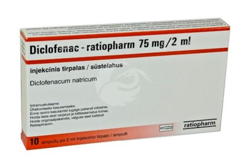DICLOFENAC-RATIOPHARM 75MG/2ML SÜSTELAHUS 75MG 2ML 2ML N10
