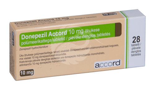 DONEPEZIL ACCORD ÕHUKE POLÜMEERKATTEGA TBL 10MG N28