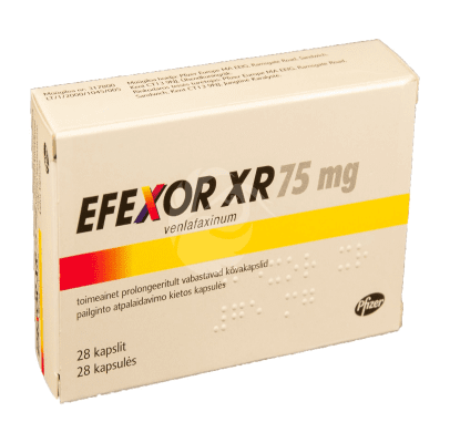 EFEXOR XR TOIMEAINET PROLONGEERITULT VABASTAV KÕVAKAPSEL 75MG N28