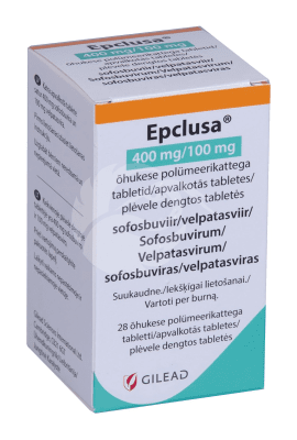 EPCLUSA ÕHUKE POLÜMEERKATTEGA TBL 400MG+100MG N28