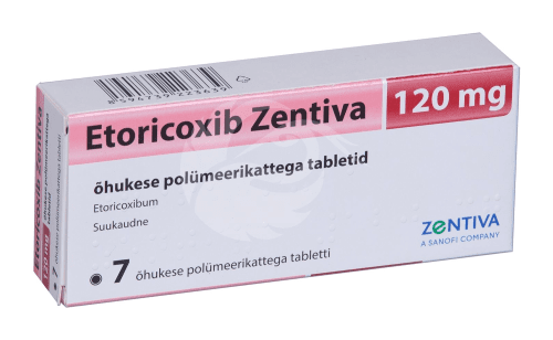ETORICOXIB ZENTIVA 120 MG ÕHUKE POLÜMEERKATTEGA TBL 120MG N7