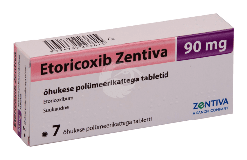 ETORICOXIB ZENTIVA 90 MG ÕHUKE POLÜMEERKATTEGA TBL 90MG N7